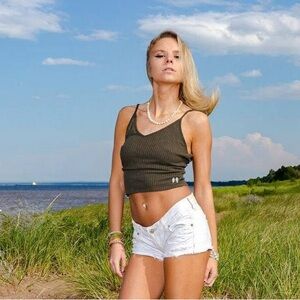 Dark Green Comfy Crop Top